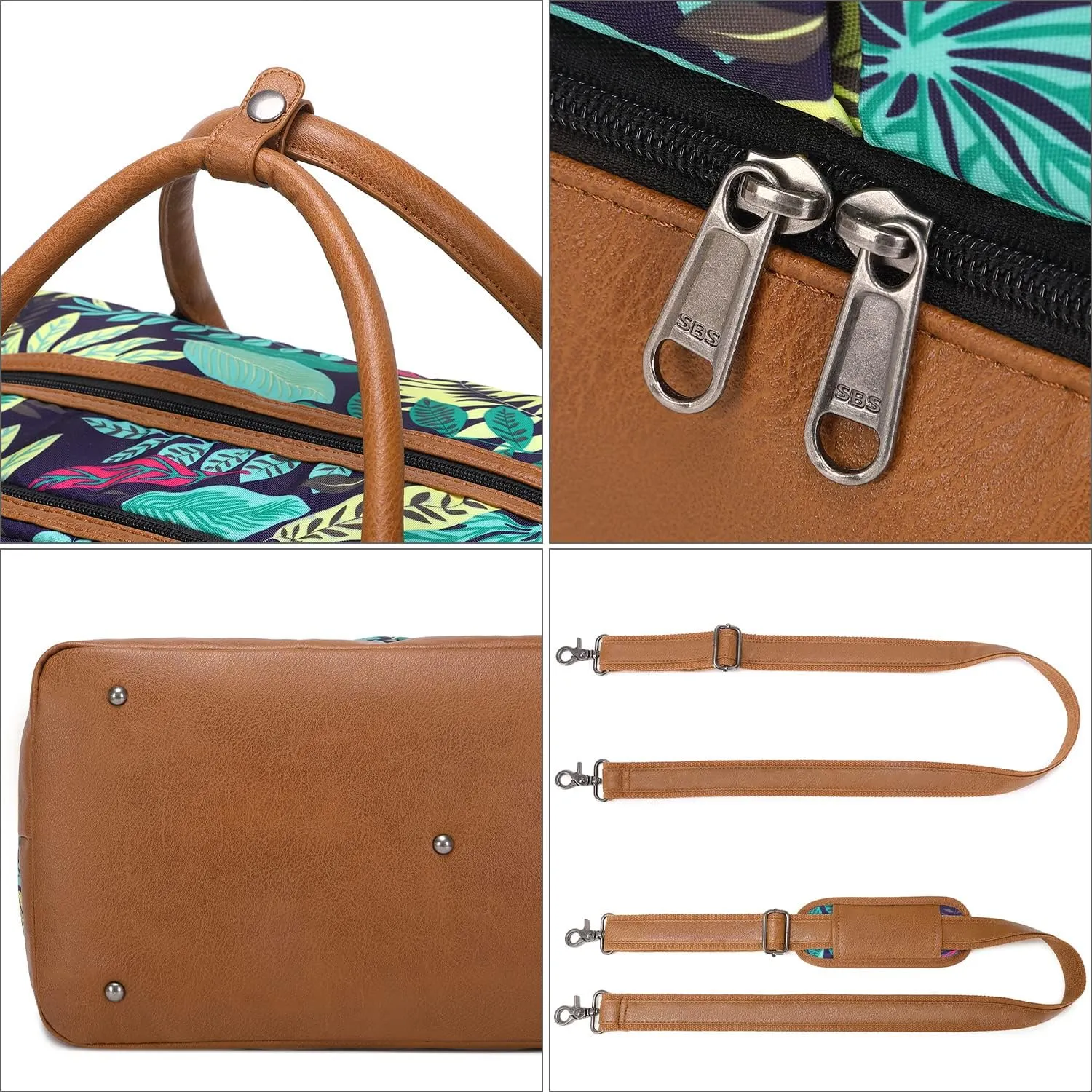 Weekender Bags for Women Overnight Bag Large Canvas Travel Duffel Bag with Shoe Compartment Carry On Tote Bag 3Pcs Set