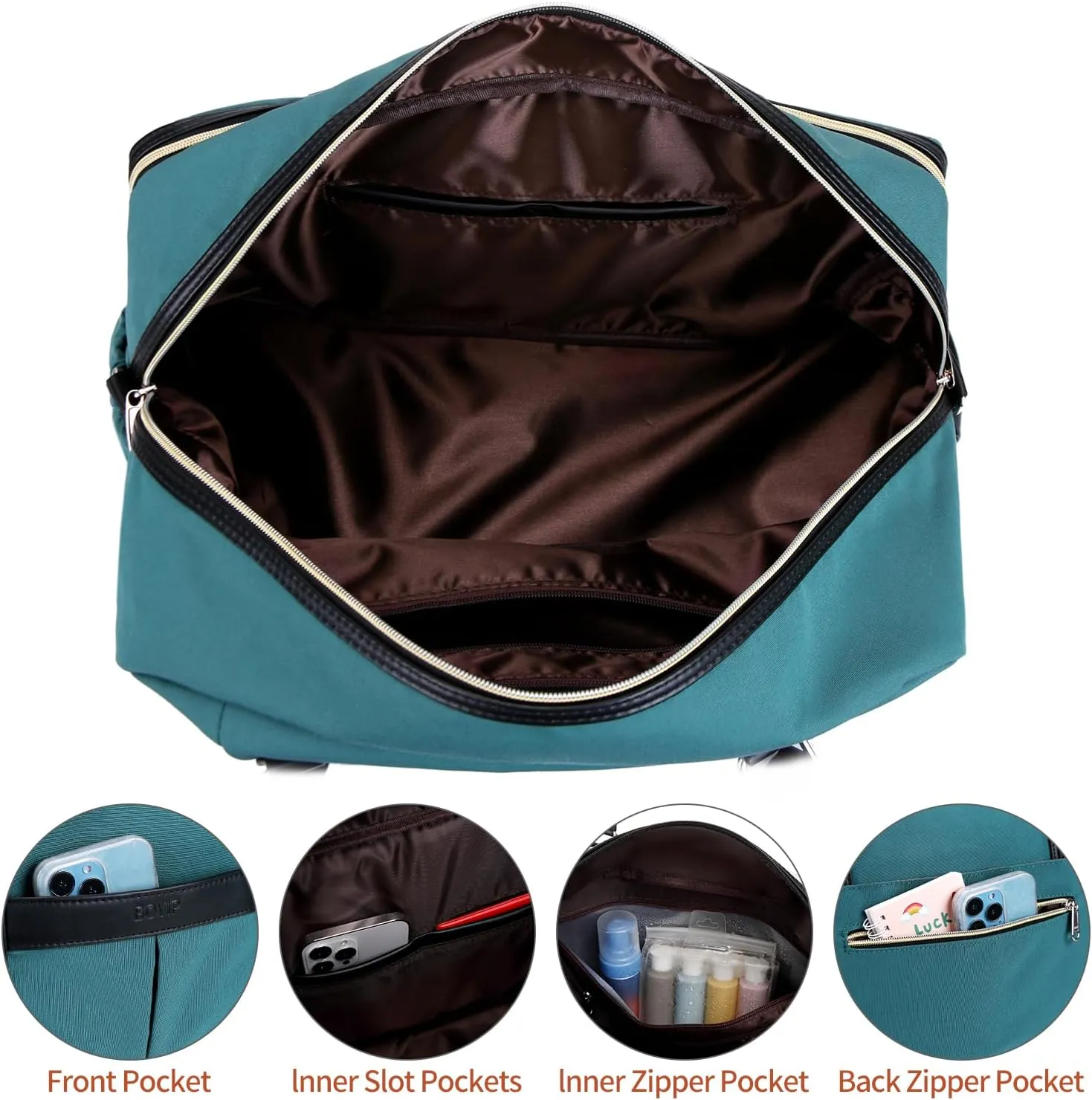 Weekender Bags for Women Overnight Bag Large Canvas Travel Duffel Bag with Shoe Compartment Carry On Tote Bag 3Pcs Set
