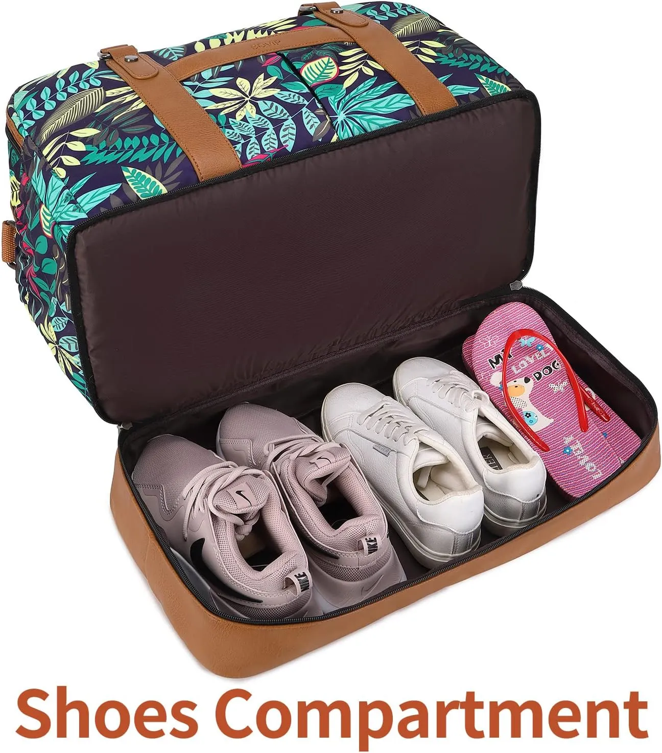Weekender Bags for Women Overnight Bag Large Canvas Travel Duffel Bag with Shoe Compartment Carry On Tote Bag 3Pcs Set