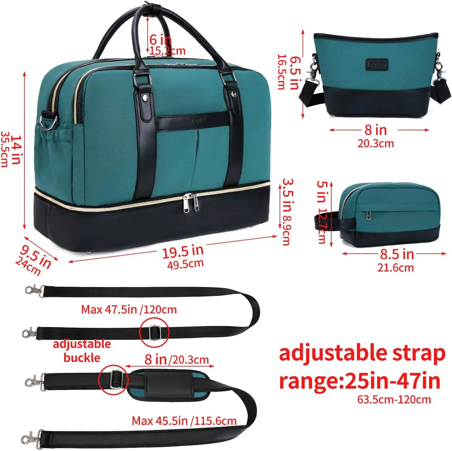 Weekender Bags for Women Overnight Bag Large Canvas Travel Duffel Bag with Shoe Compartment Carry On Tote Bag 3Pcs Set