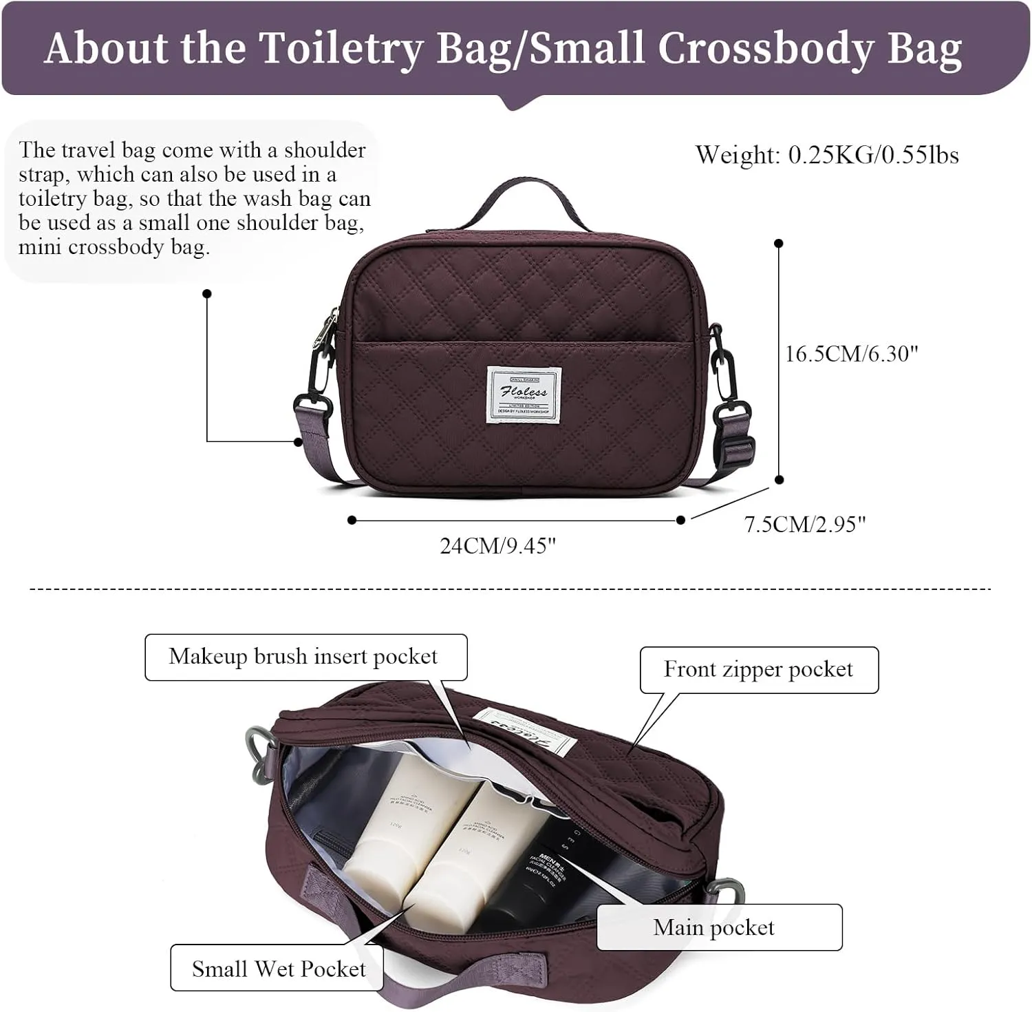 Weekender Bags for Women,Travel Duffel Bag with Shoes Compartment,Overnight Carry on Personal Item Bag with Toiletry Bag