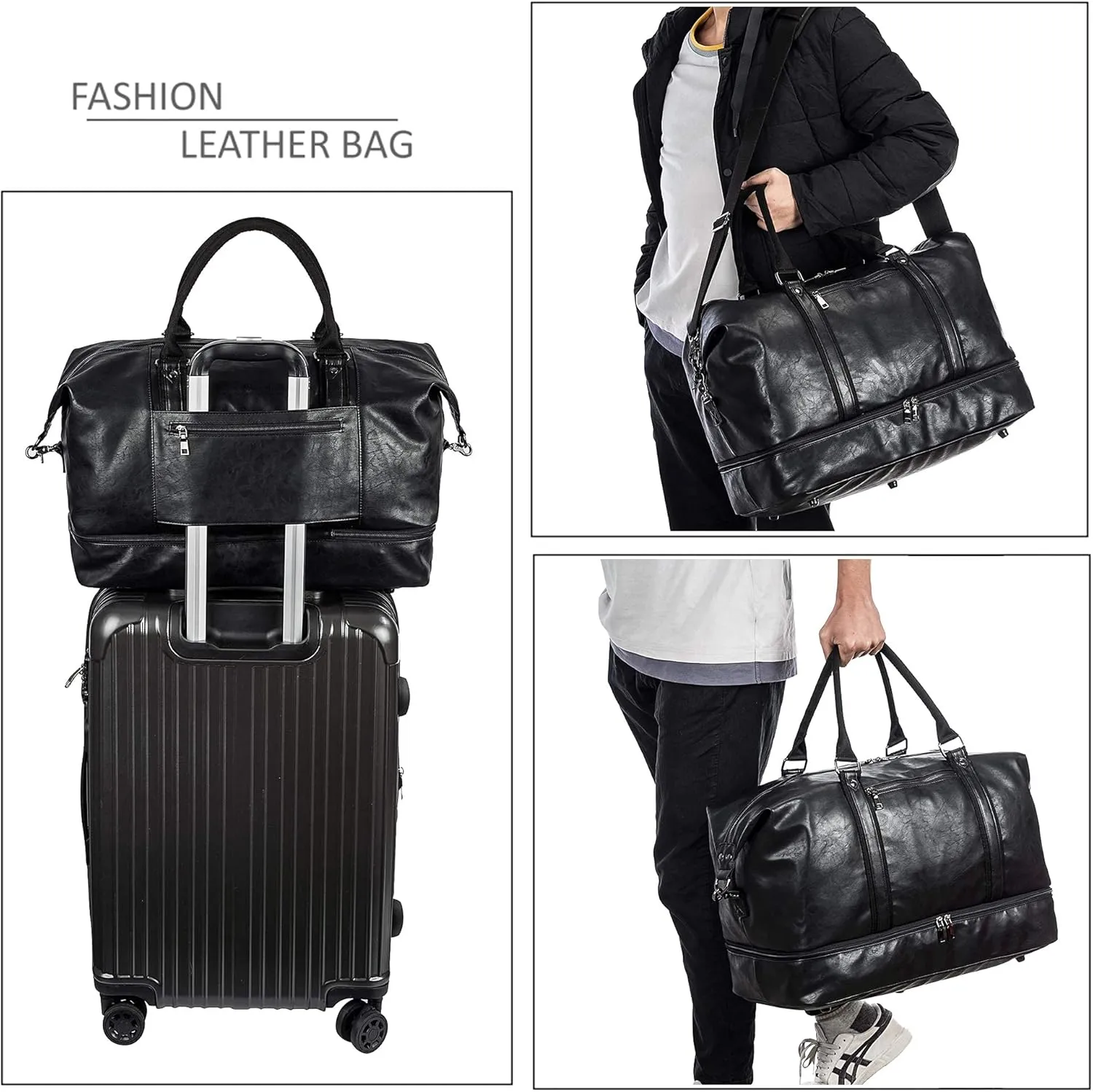 Weekender Overnight Bag Carry On Bag Travel Bag with Shoe Pouch