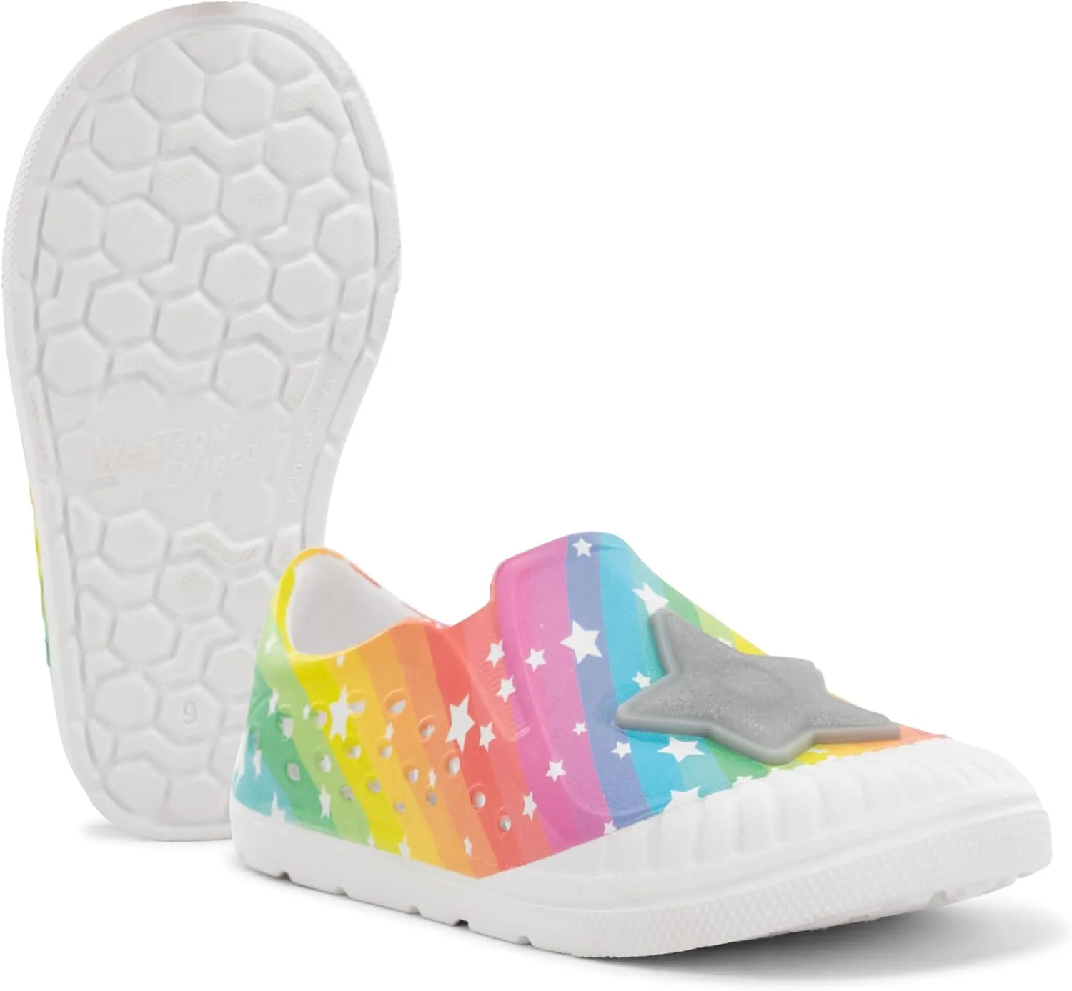 Western Chief Kids Parker Slip-Ons – Water-Friendly EVA Shoes with 3D Accents, Molded Footbed and Slip-Resistant Outsole Perfect for Active Boys and Girls