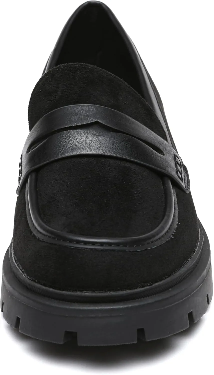 Women Penny Loafers Casual Hollow Out Slip On Chunky Platform Loafers Work Shopping Travel Shoes