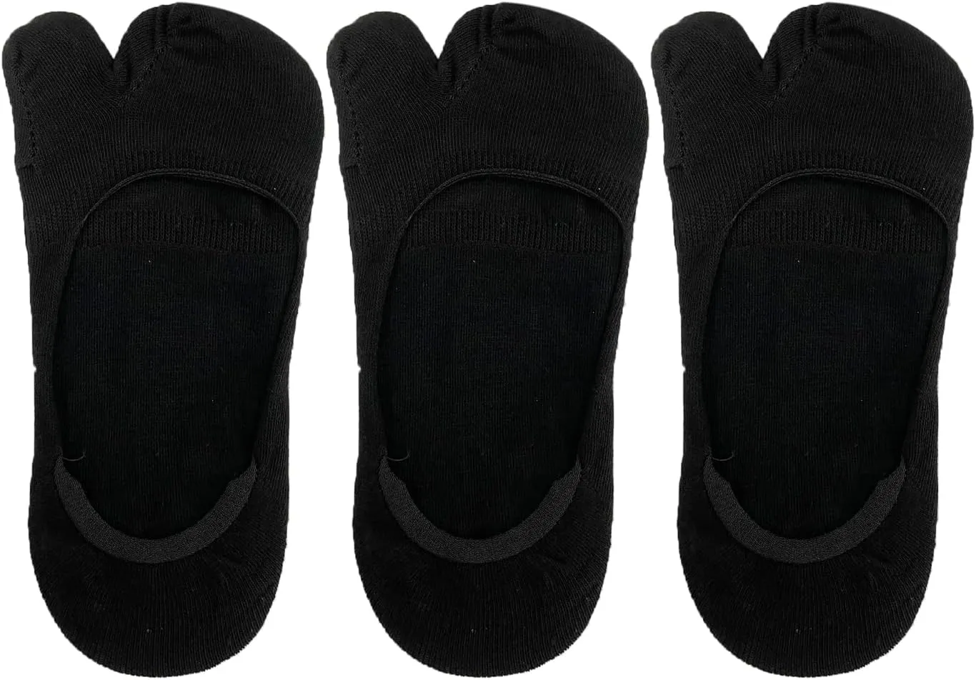 Women Tabi No Show Socks, Non Slip Flip Flop Socks Low Cut Japanese Tabi Toe Socks, 3 Pairs