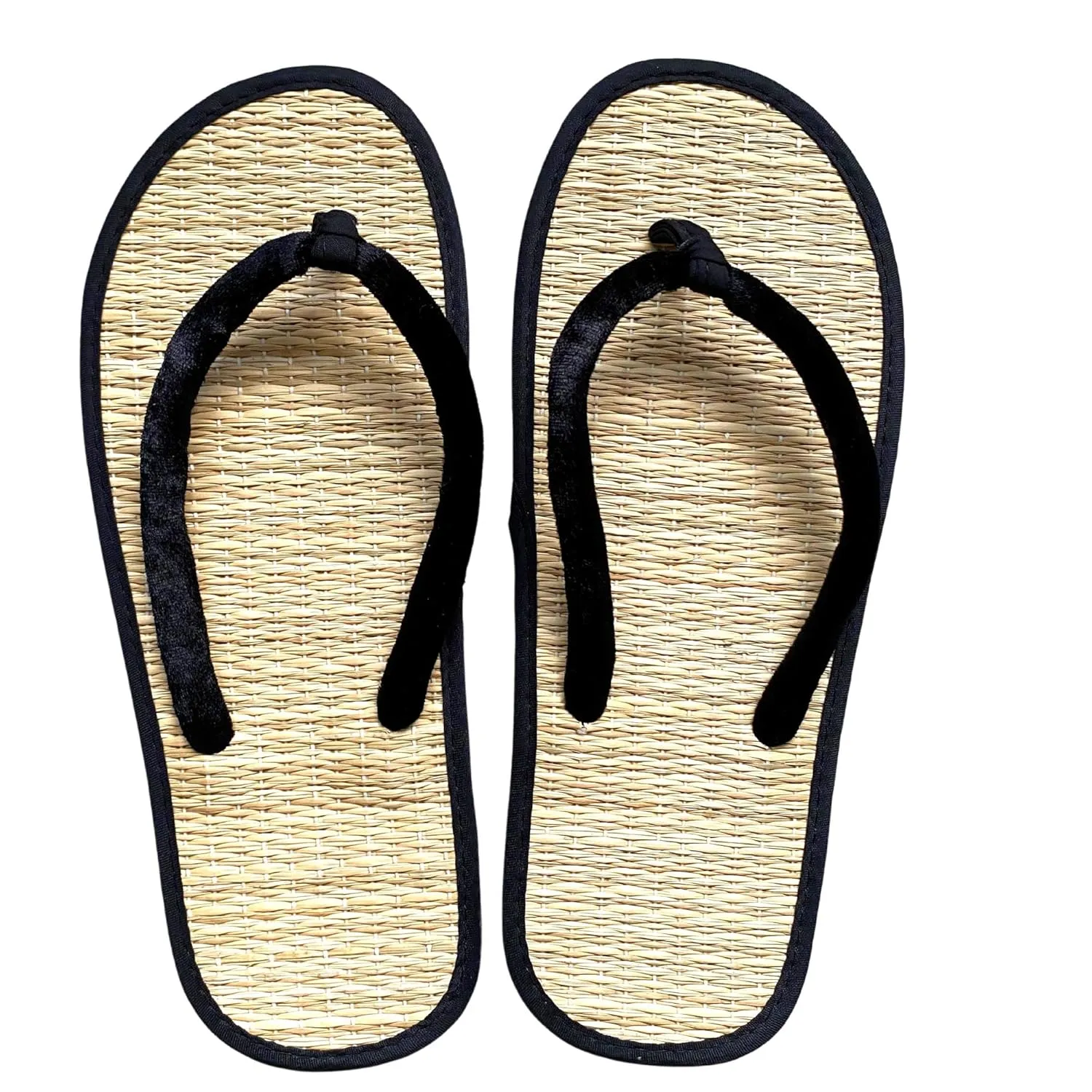 Women's Bamboo Flip Flop,Straw Beach Sandals Handmade,Straw Footwear (7, Natural color)