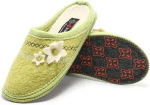 Women's Boiled Wool House Slippers Breathable Sweat Free Clog Slip on Mule Indoor/Outdoor Slipper