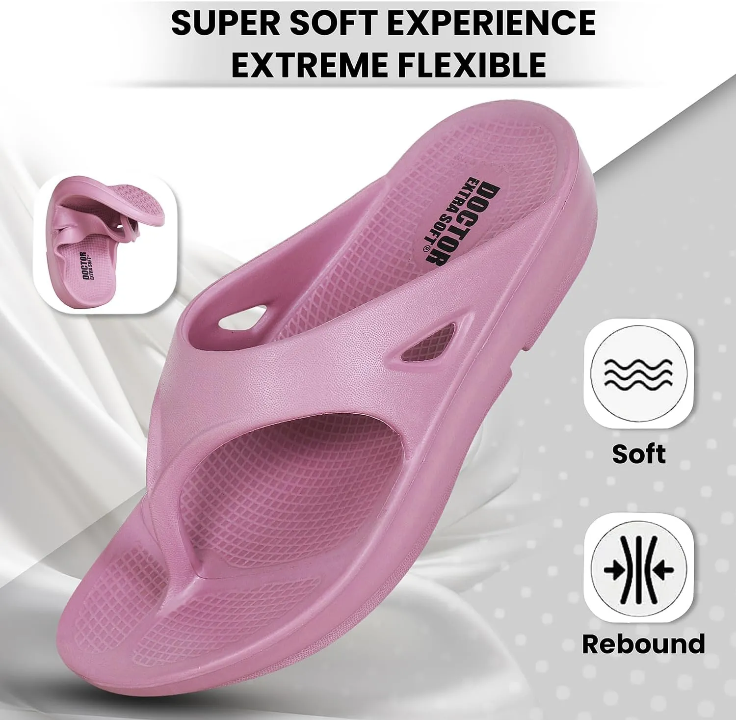 Women's Classic Ultra Soft Flip Flops/Slippers with Cushion FootBed for Adult | Comfortable & Light Weight| Stylish & Anti-Skid| Waterproof & Everyday Slip-on for Ladies/Girls D-510
