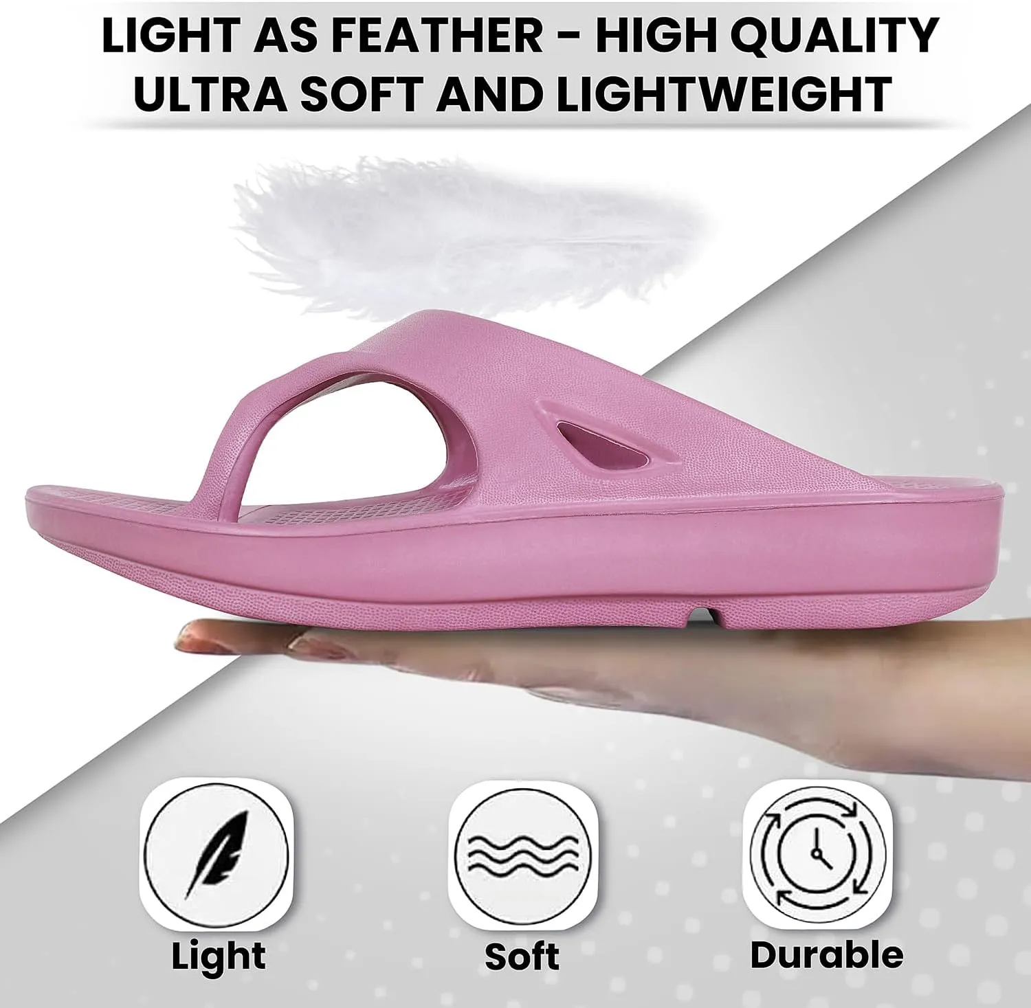Women's Classic Ultra Soft Flip Flops/Slippers with Cushion FootBed for Adult | Comfortable & Light Weight| Stylish & Anti-Skid| Waterproof & Everyday Slip-on for Ladies/Girls D-510