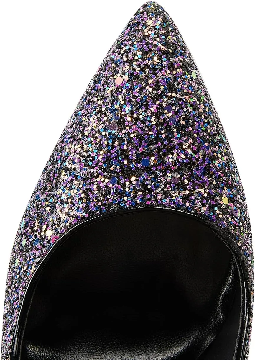 Womens Closed Pointed Toe High Heels Slip On Stiletto Pumps Dress Wedding Shoes 4-Inch