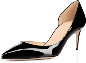 Women's D'Orsay Pumps Stiletto High Heel Shoes Slip On Sexy Pointed Toe Dress Pumps Shoes
