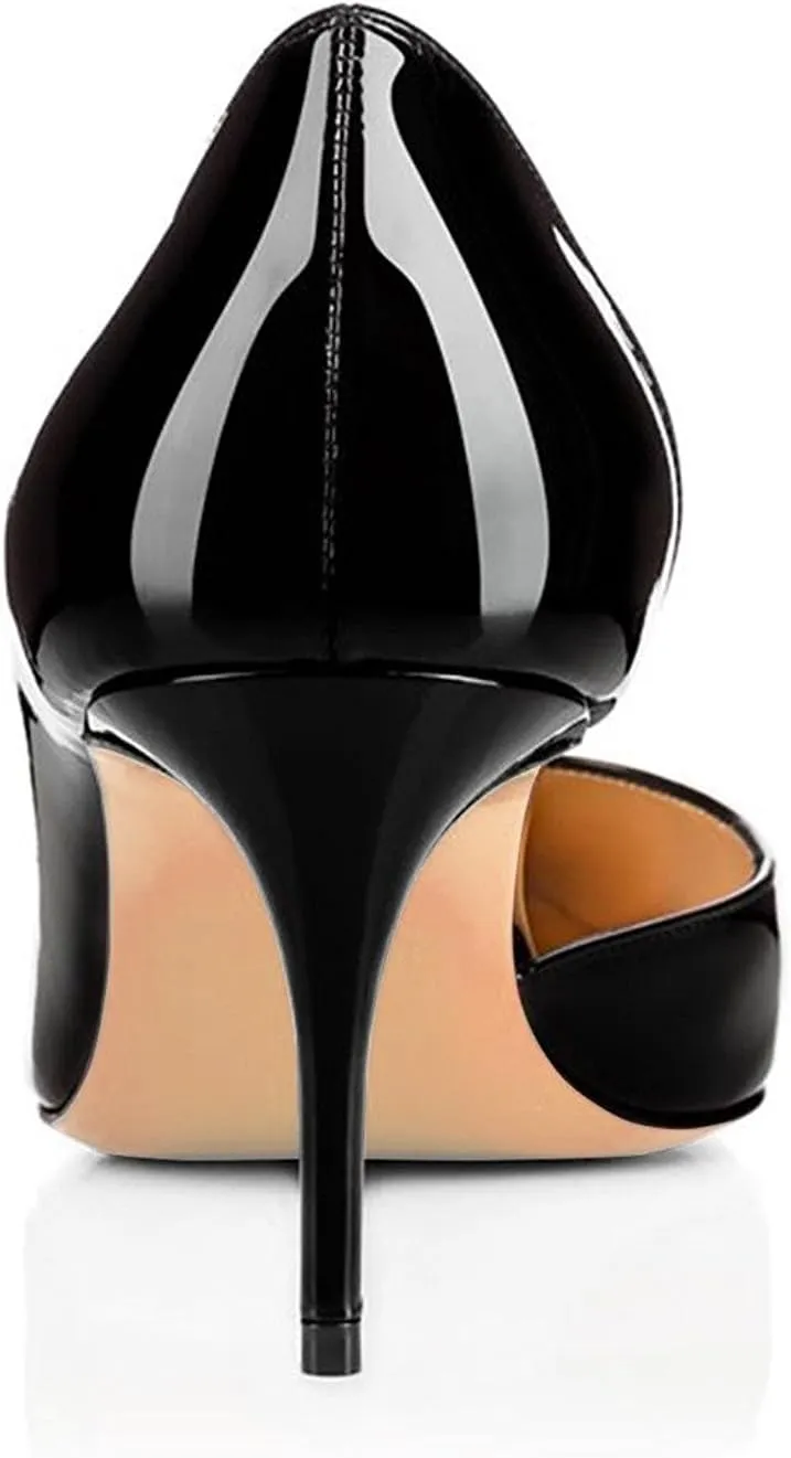 Women's D'Orsay Pumps Stiletto High Heel Shoes Slip On Sexy Pointed Toe Dress Pumps Shoes