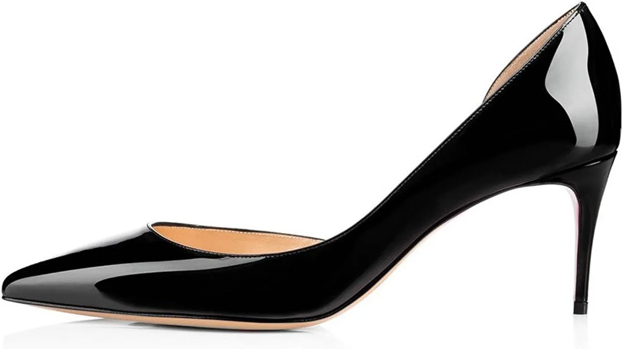Women's D'Orsay Pumps Stiletto High Heel Shoes Slip On Sexy Pointed Toe Dress Pumps Shoes