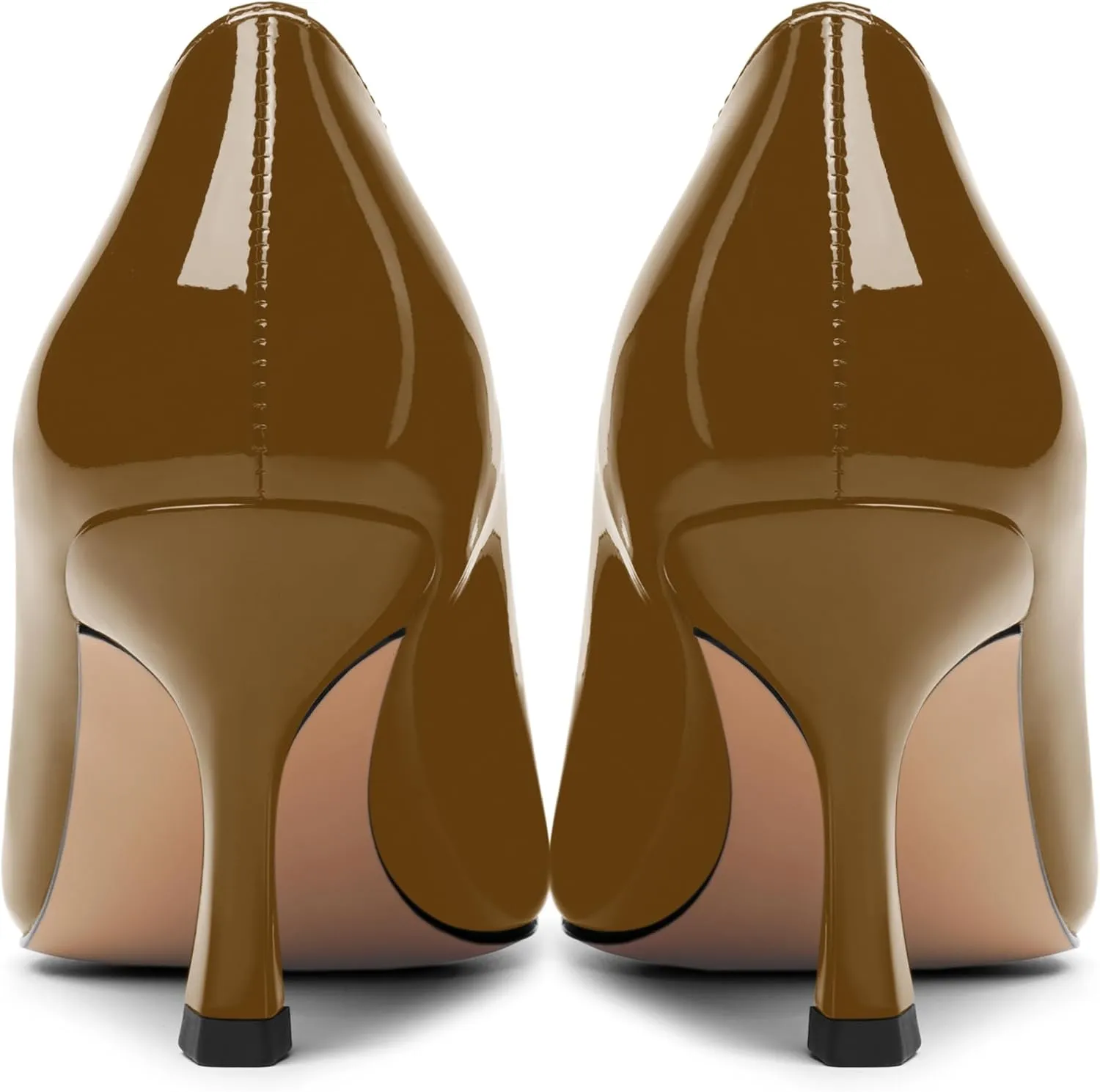 Womens Dress Pointed Toe Wedding Patent Slip On Spool High Heel Pumps Shoes 3 Inch