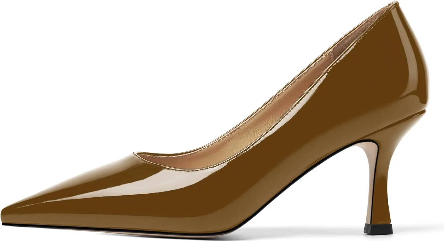 Womens Dress Pointed Toe Wedding Patent Slip On Spool High Heel Pumps Shoes 3 Inch