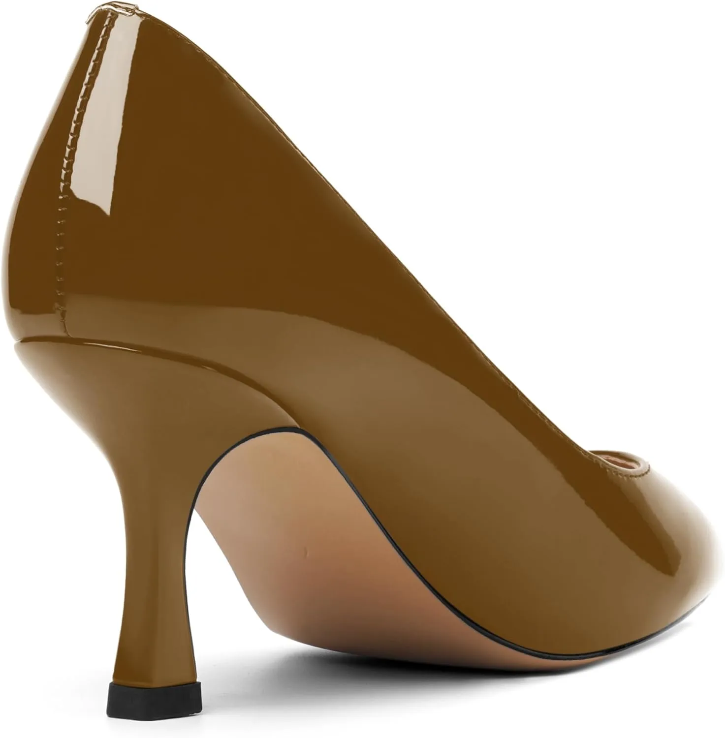 Womens Dress Pointed Toe Wedding Patent Slip On Spool High Heel Pumps Shoes 3 Inch
