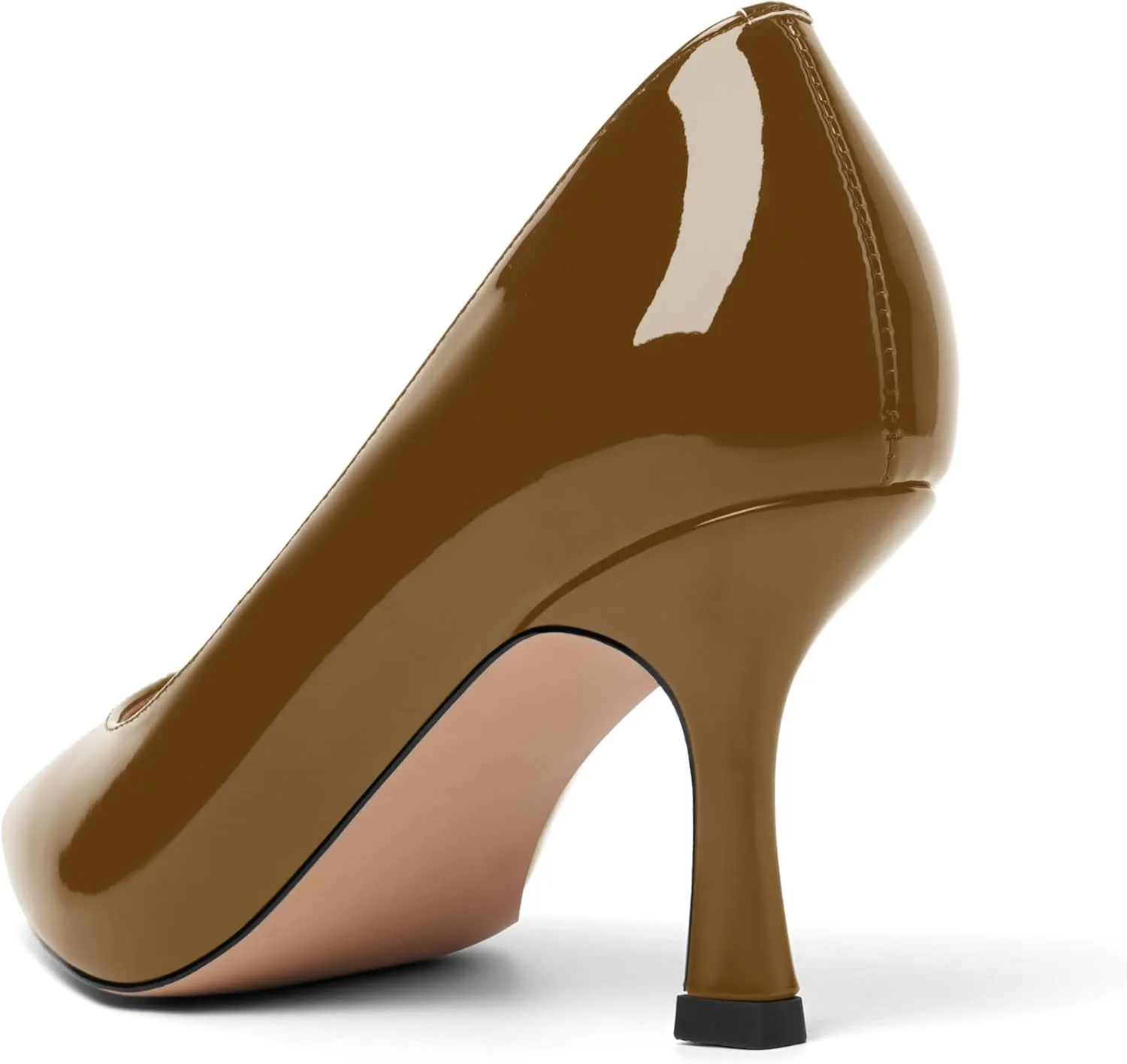 Womens Dress Pointed Toe Wedding Patent Slip On Spool High Heel Pumps Shoes 3 Inch
