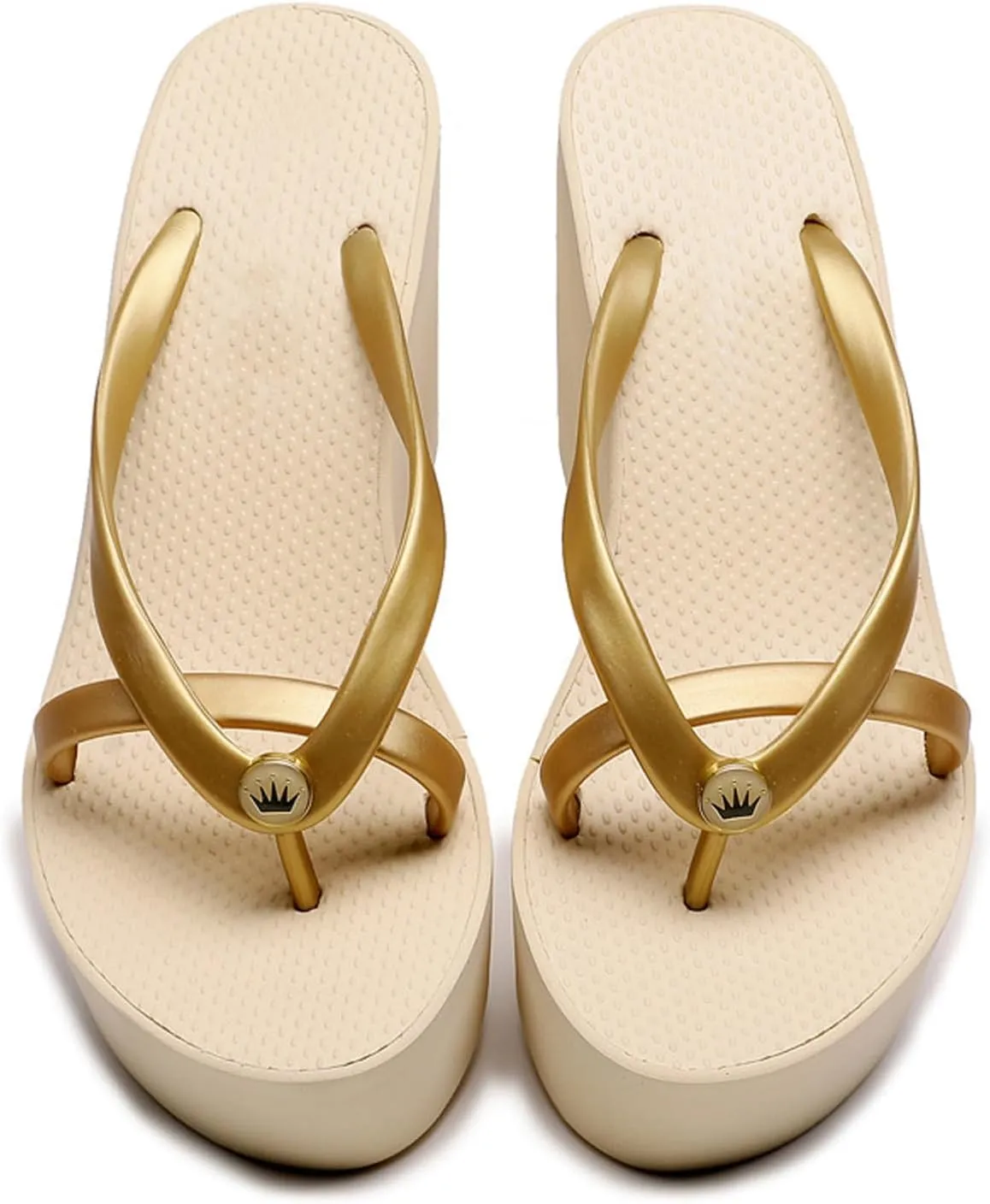 Women'S Elastic Lace-Up Slip On Platform Wedge Flip Flop Fashion Round Peep Toe Slip-On Platform Clip Toe Slides Sandals Leisure Summer Beach Parties Sandals