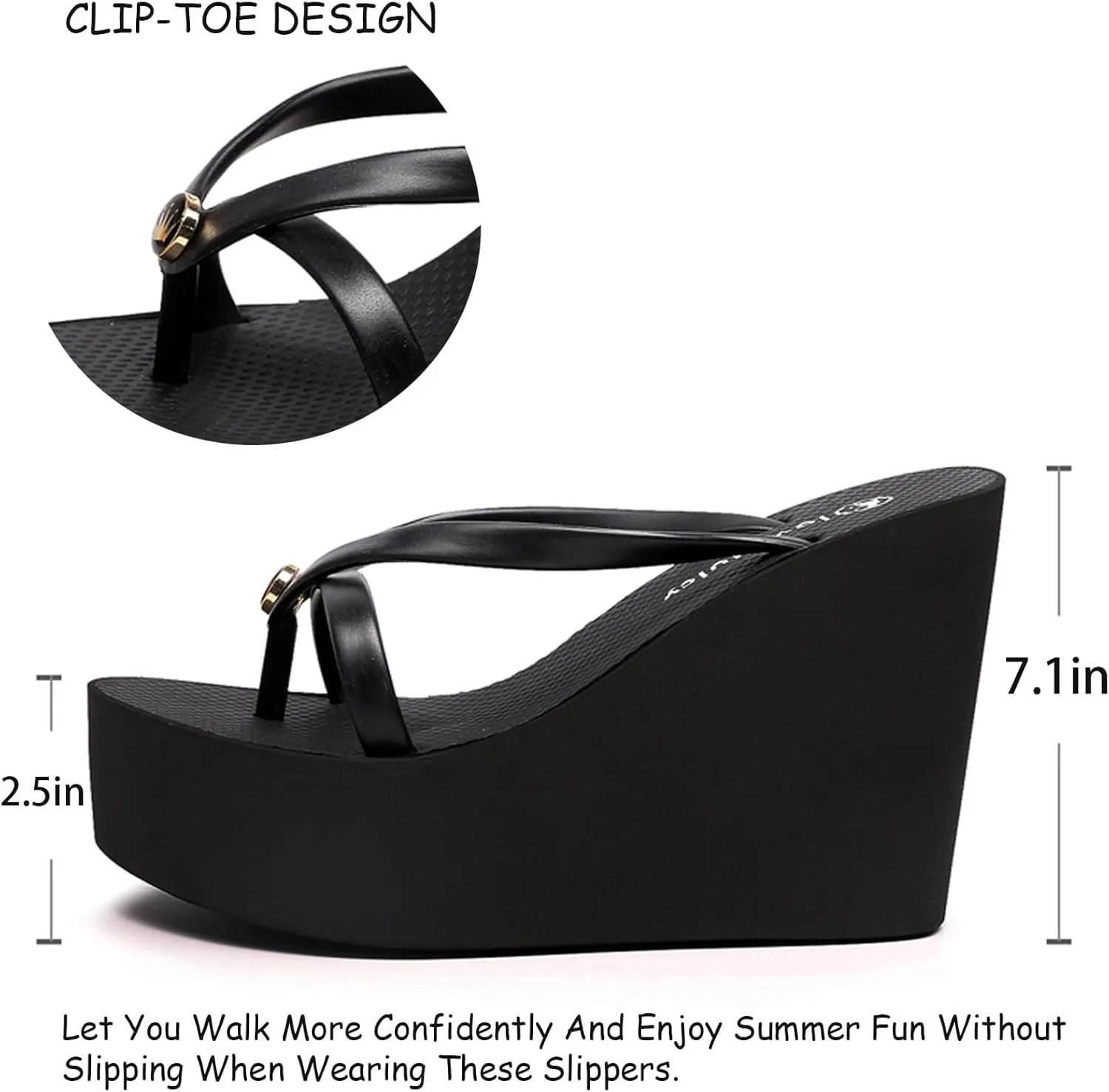 Women'S Elastic Lace-Up Slip On Platform Wedge Flip Flop Fashion Round Peep Toe Slip-On Platform Clip Toe Slides Sandals Leisure Summer Beach Parties Sandals