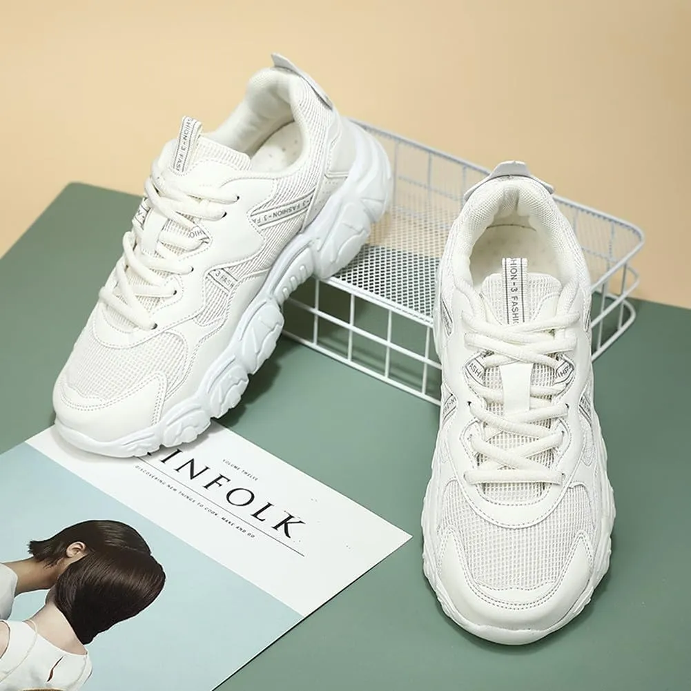 Women's Fashion Thick Sole Mesh Sneakers Road Running Walking Shoes