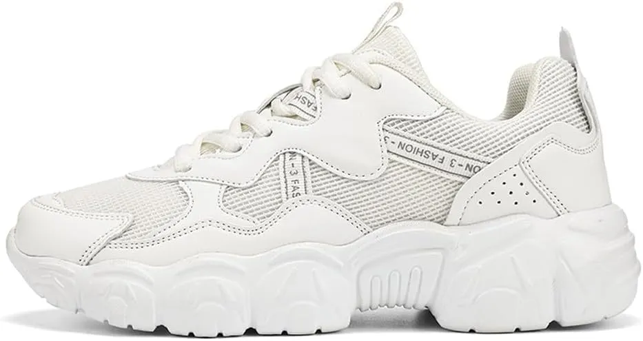 Women's Fashion Thick Sole Mesh Sneakers Road Running Walking Shoes