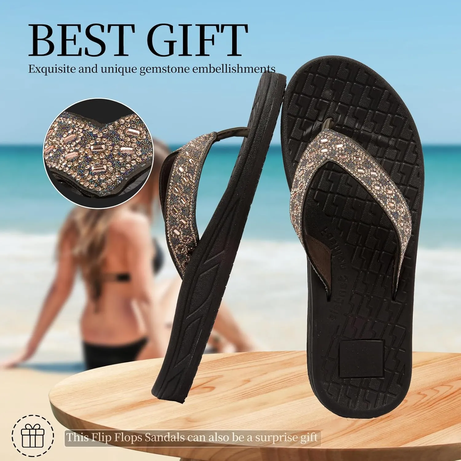 Women's flip-flops Sandals Summer beach slippers Classic comfort Lightweight casual non-slip durable flip-flops suitable for indoor and outdoor