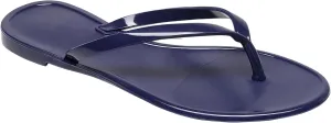 Womens Flip Flops Thong Sandals Jelly Shoes Flat for Ladies Slides Black Slippers Size 9 Slip On Summer Beach Dressy