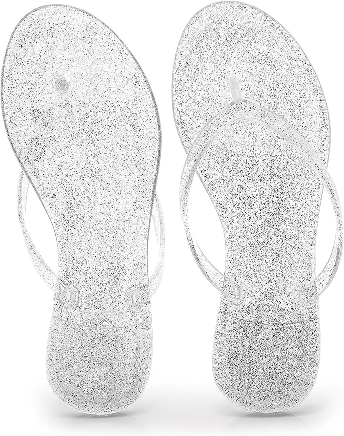 Womens Flip Flops Thong Sandals Jelly Shoes Flat for Ladies Slides Black Slippers Size 9 Slip On Summer Beach Dressy
