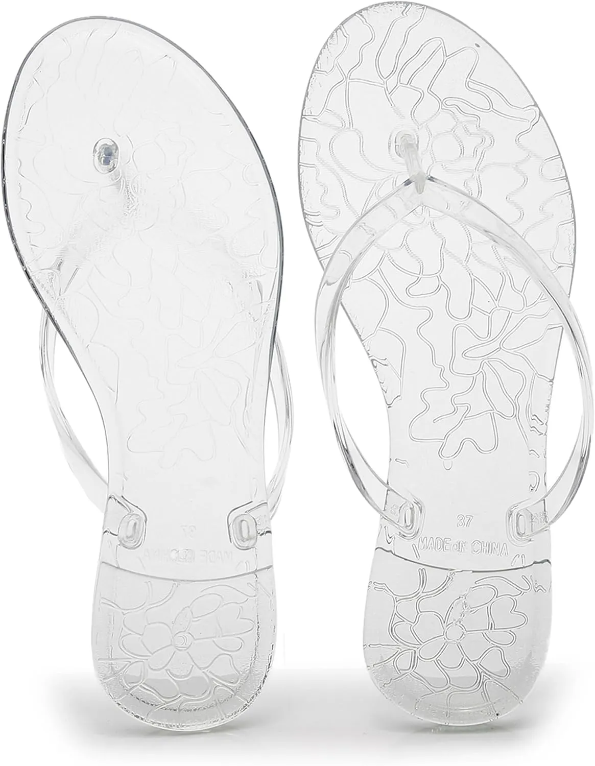 Womens Flip Flops Thong Sandals Jelly Shoes Flat for Ladies Slides Black Slippers Size 9 Slip On Summer Beach Dressy