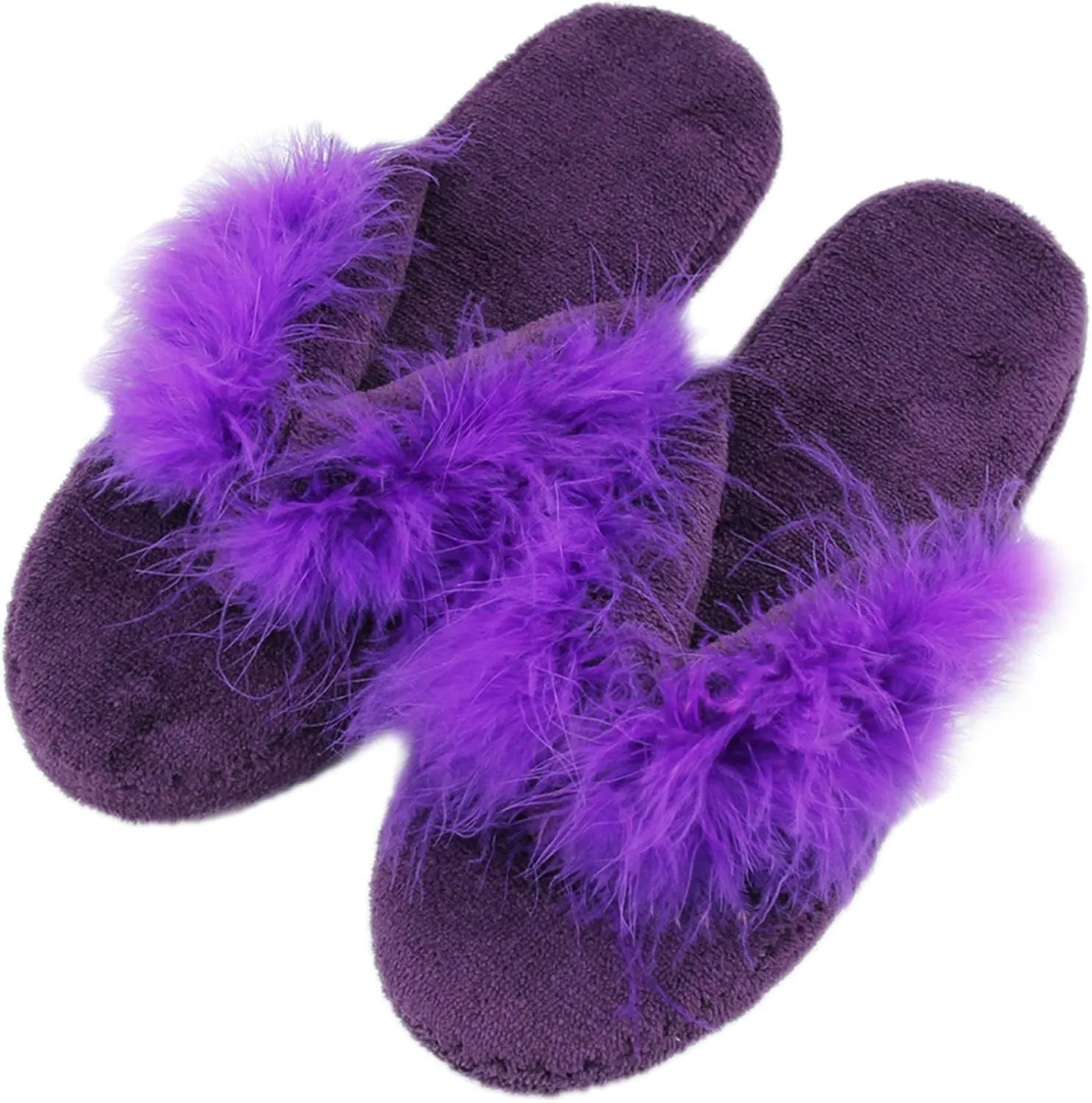 Women's Girls Soft Fluffy Indoor House Flip-Flops Non-Slip SPA Thong Slippers