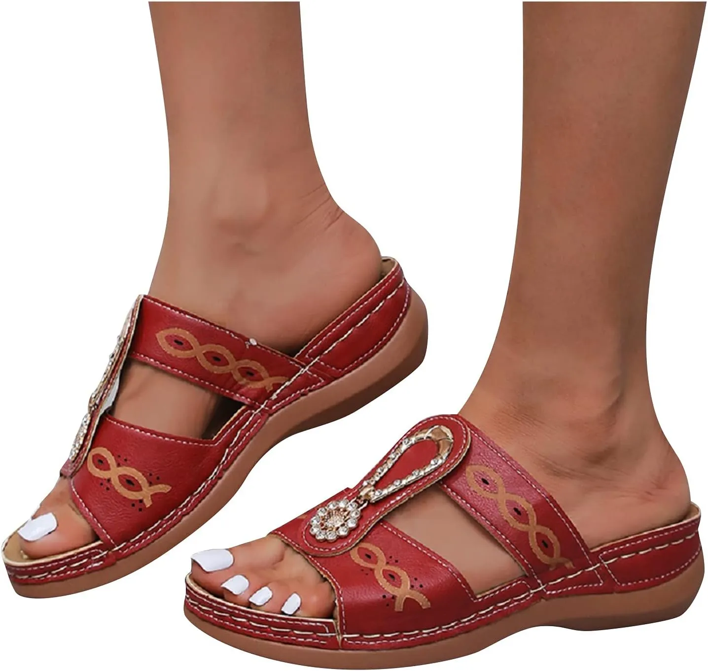 Womens Orthopedic Walking Sandals with Arch Support Adjustable Straps Comfortable Summer Beach Casual Outdoor Slides Plantar Fasciitis Relief Recovery Footwear