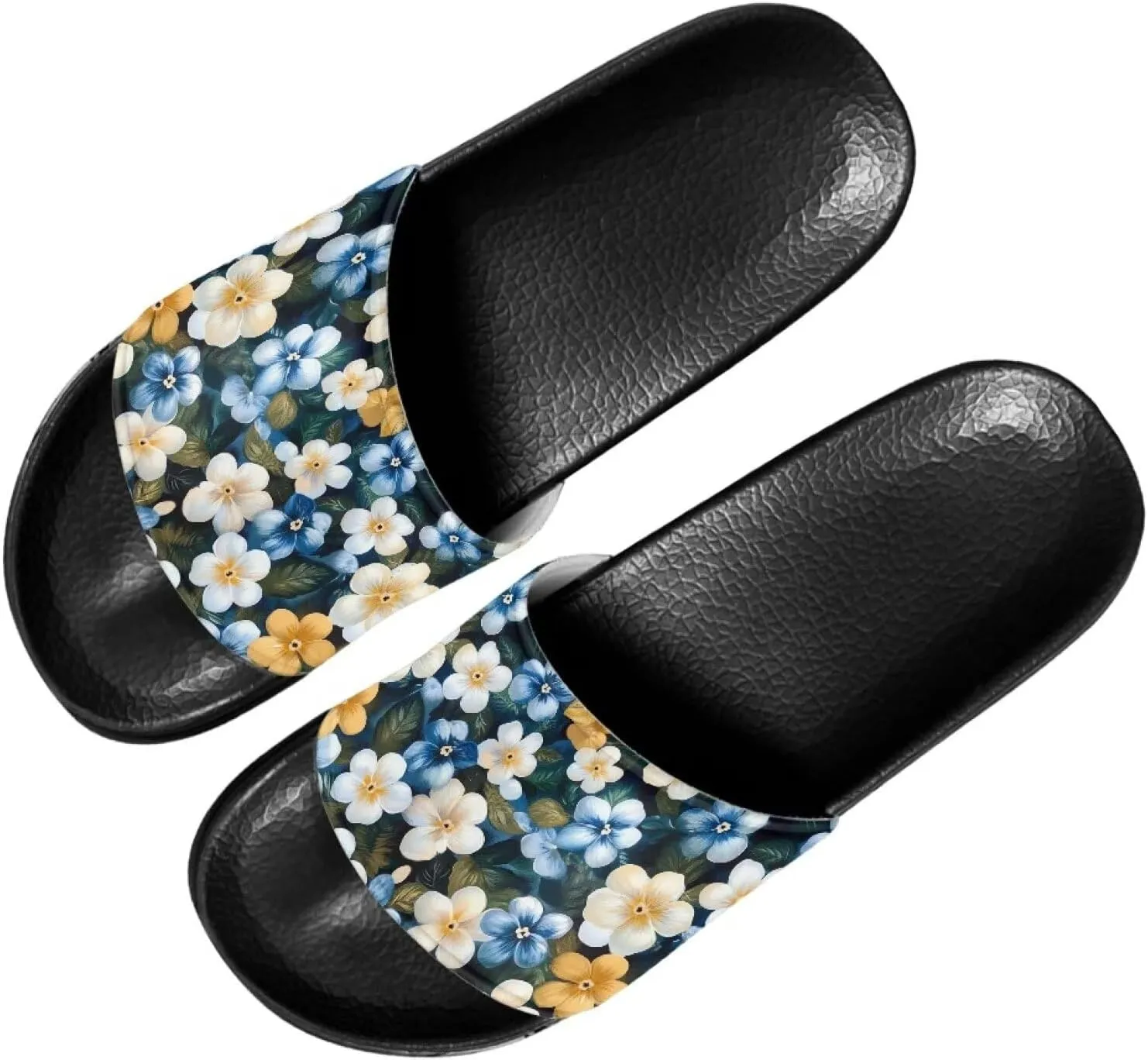 Women's Platform Sandals with Arch Support Comfortable Spacious Shower Slides Elastic Soft Slippers for Travel US 6-13.5 Black Sole