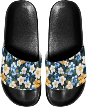 Women's Platform Sandals with Arch Support Comfortable Spacious Shower Slides Elastic Soft Slippers for Travel US 6-13.5 Black Sole