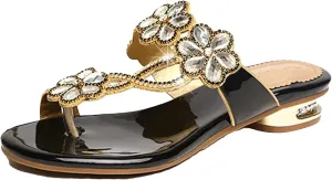 Women's Rhinestone Beach Sandals - Summer Fashion Flip-Flops Outdoor