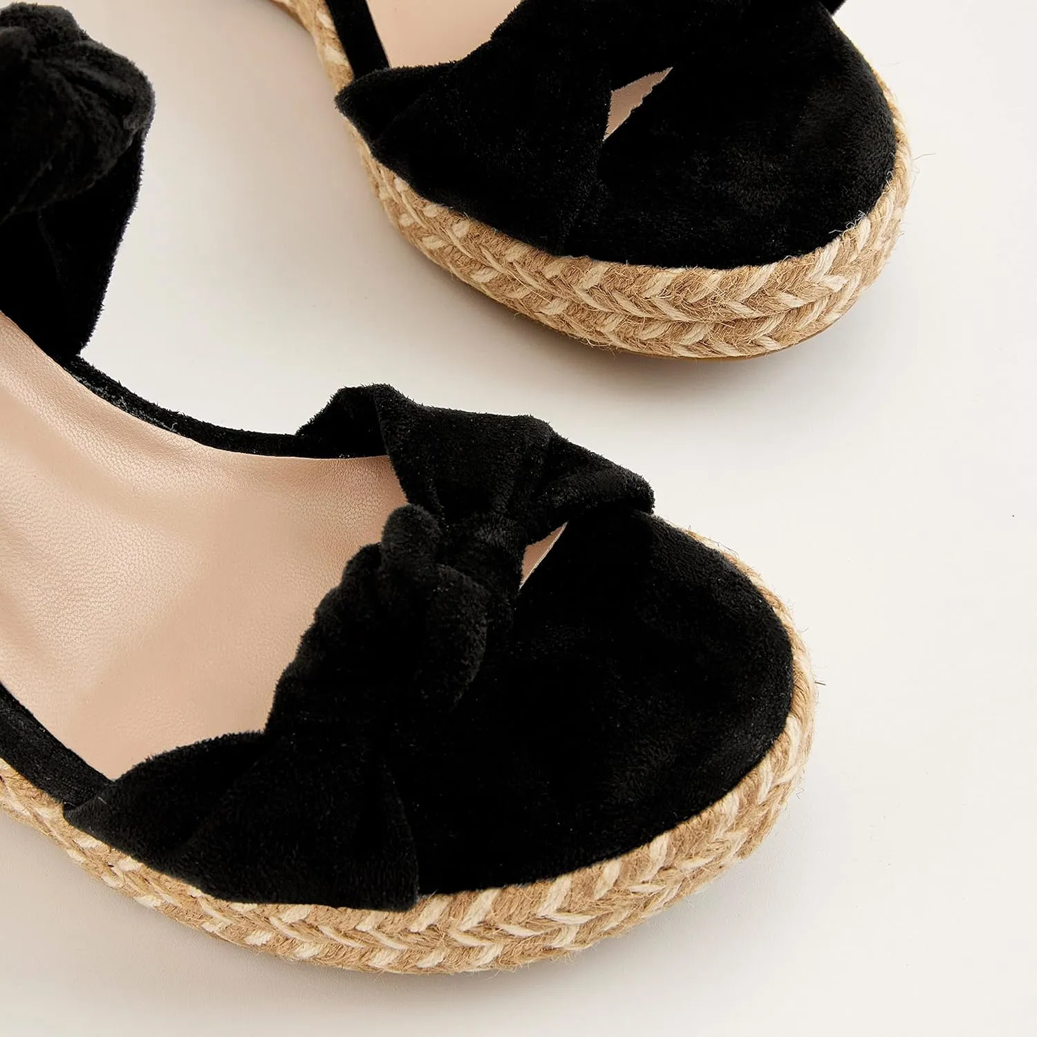 Womens Slip on Espadrilles Wedges Sandals Slides Platform Bow Open Toe Summer Dressy Mules Shoes