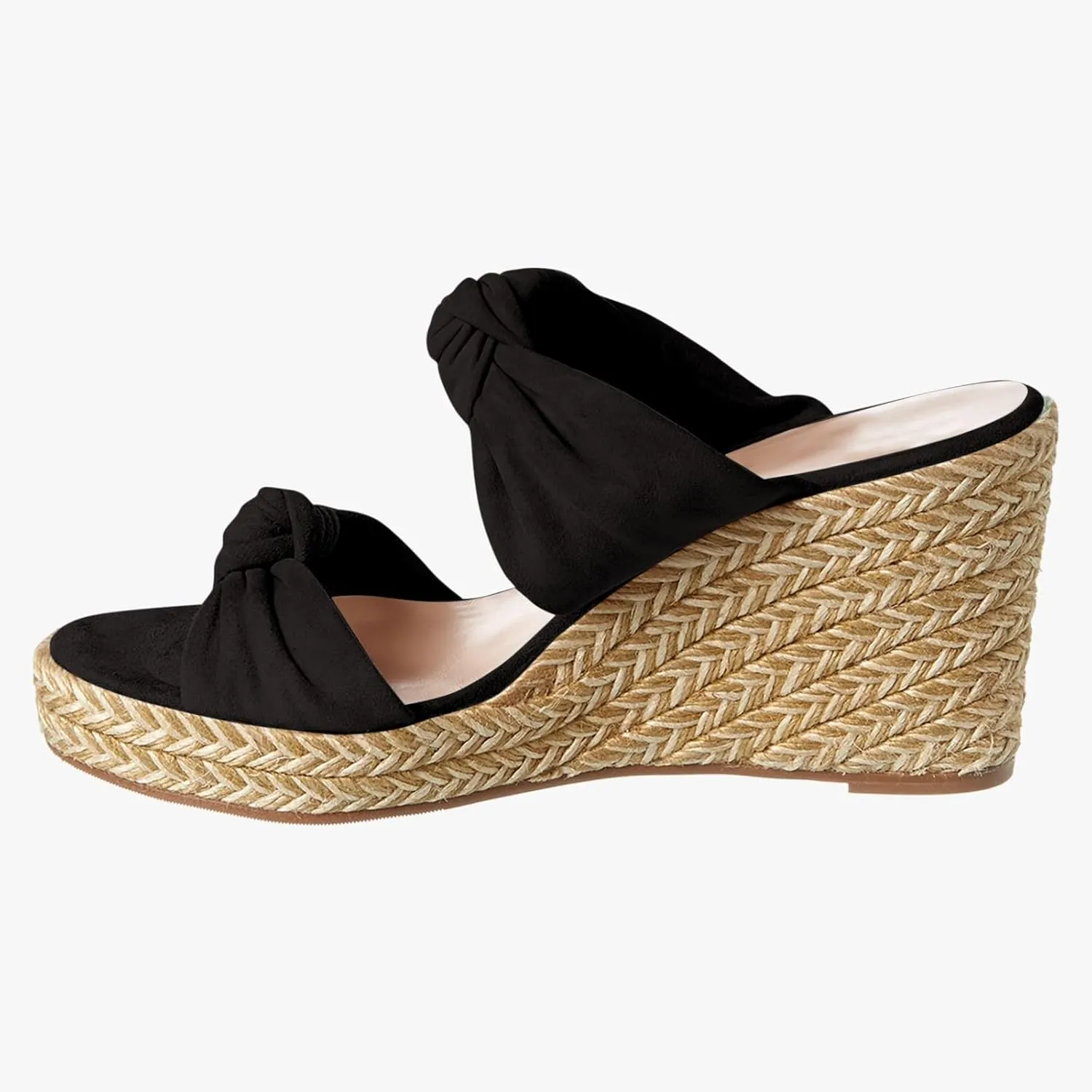 Womens Slip on Espadrilles Wedges Sandals Slides Platform Bow Open Toe Summer Dressy Mules Shoes