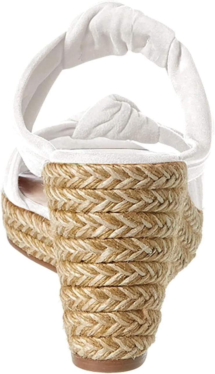 Womens Slip on Espadrilles Wedges Sandals Slides Platform Bow Open Toe Summer Dressy Mules Shoes
