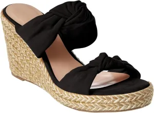 Womens Slip on Espadrilles Wedges Sandals Slides Platform Bow Open Toe Summer Dressy Mules Shoes