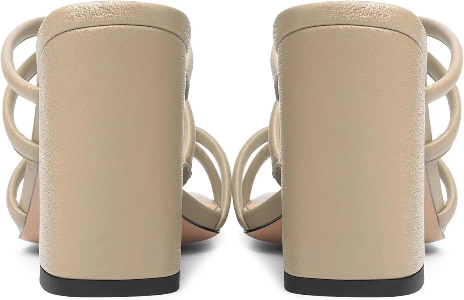 Womens Slip On Matte Open Toe Evening Dress Block High Heel Heeled Sandals 3.3 Inch