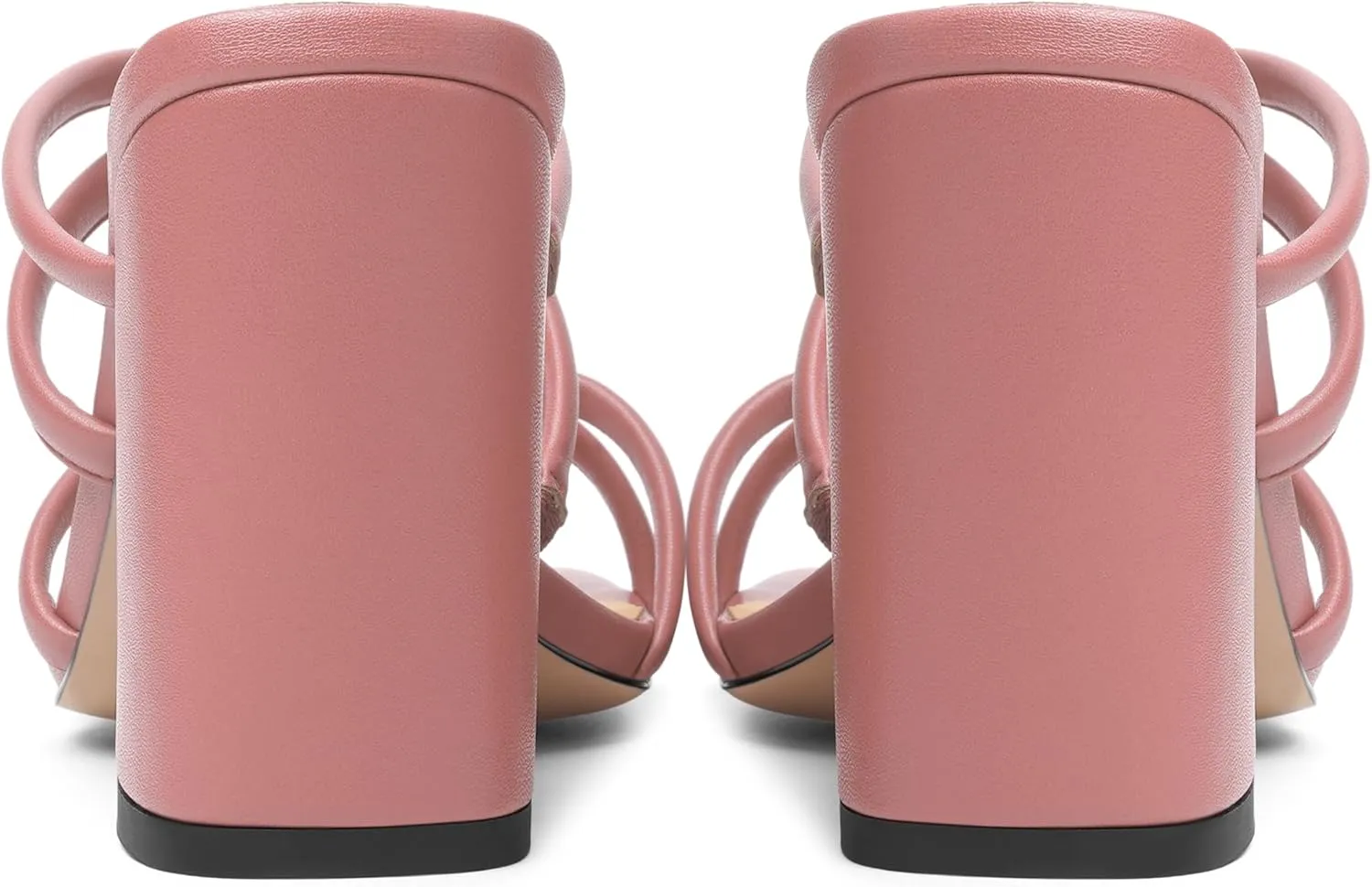 Womens Slip On Matte Open Toe Evening Dress Block High Heel Heeled Sandals 3.3 Inch