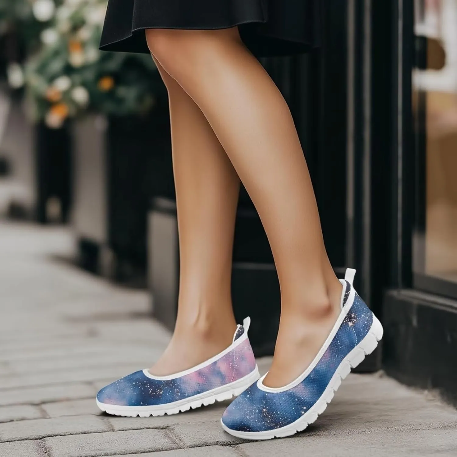 Womens Slip on Walking Shoes Stylish Floral Casual Loafers Lightweight Comfortable Ladies Soft Travel Footwear SizeUS 6-11