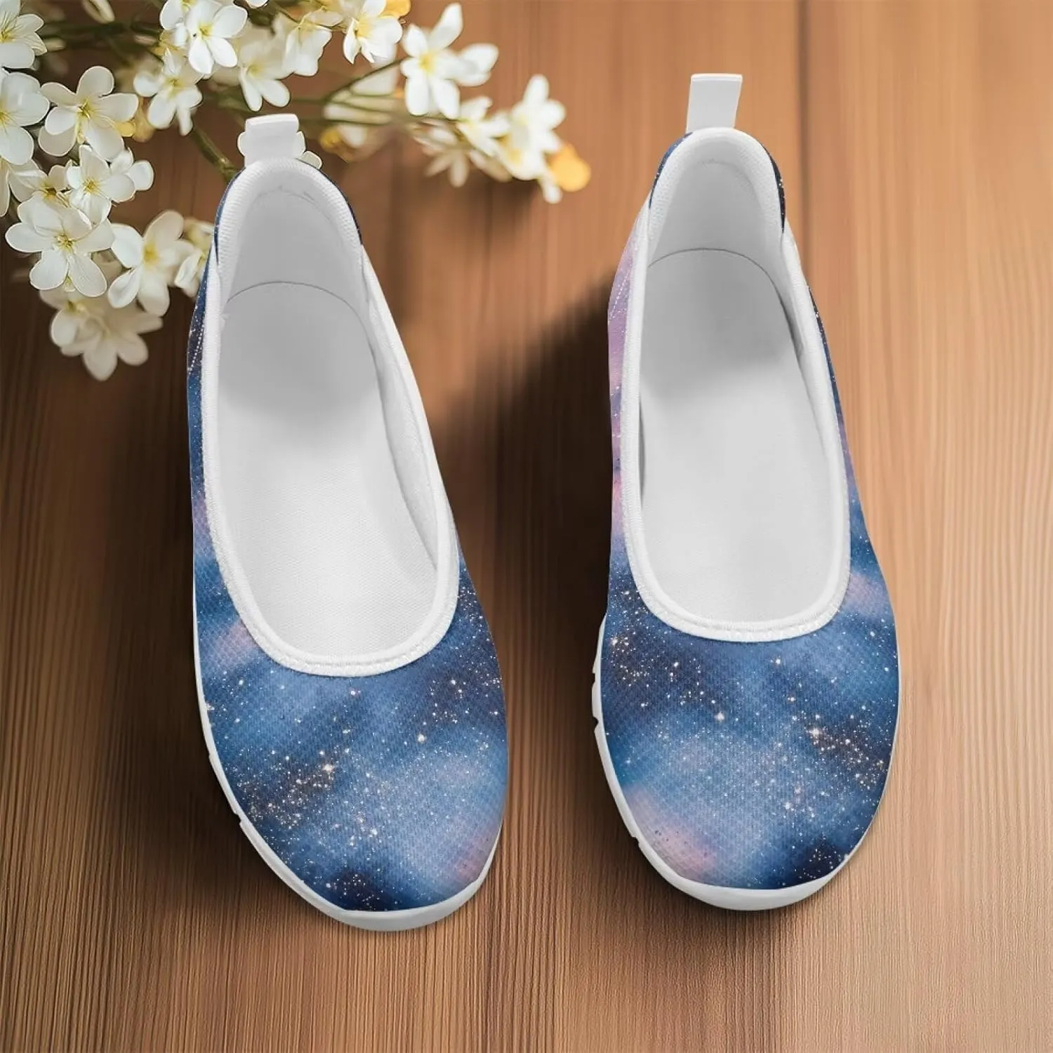 Womens Slip on Walking Shoes Stylish Floral Casual Loafers Lightweight Comfortable Ladies Soft Travel Footwear SizeUS 6-11