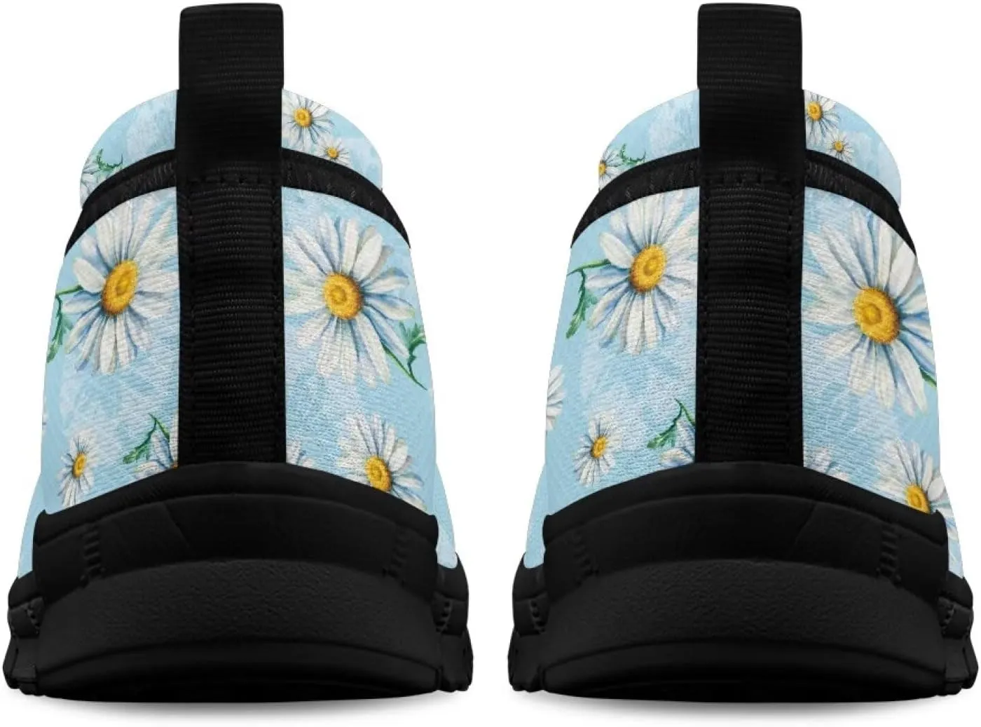 Women's Slip-On Walking Shoes Stylish Floral Casual Loafers Lightweight Comfortable Travel Footwear SizeUS 6-11 Black Sole