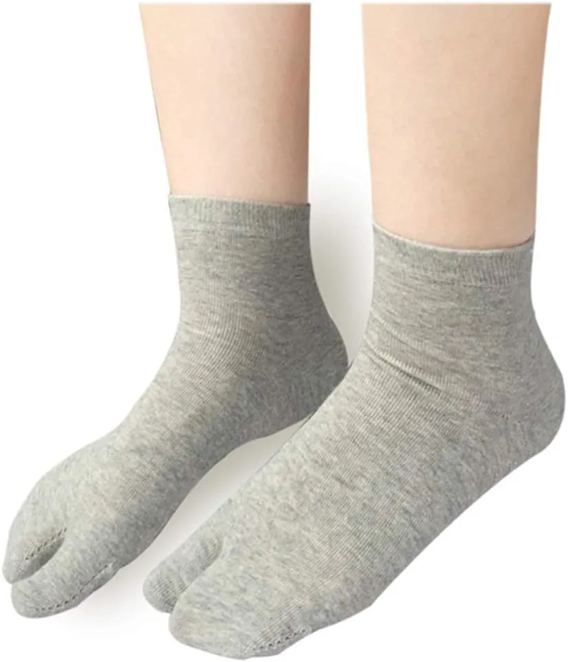 Women's Solid 2 Toe Flip Flop Tabi Socks Geta Ankle Cotton 5/6 Pairs
