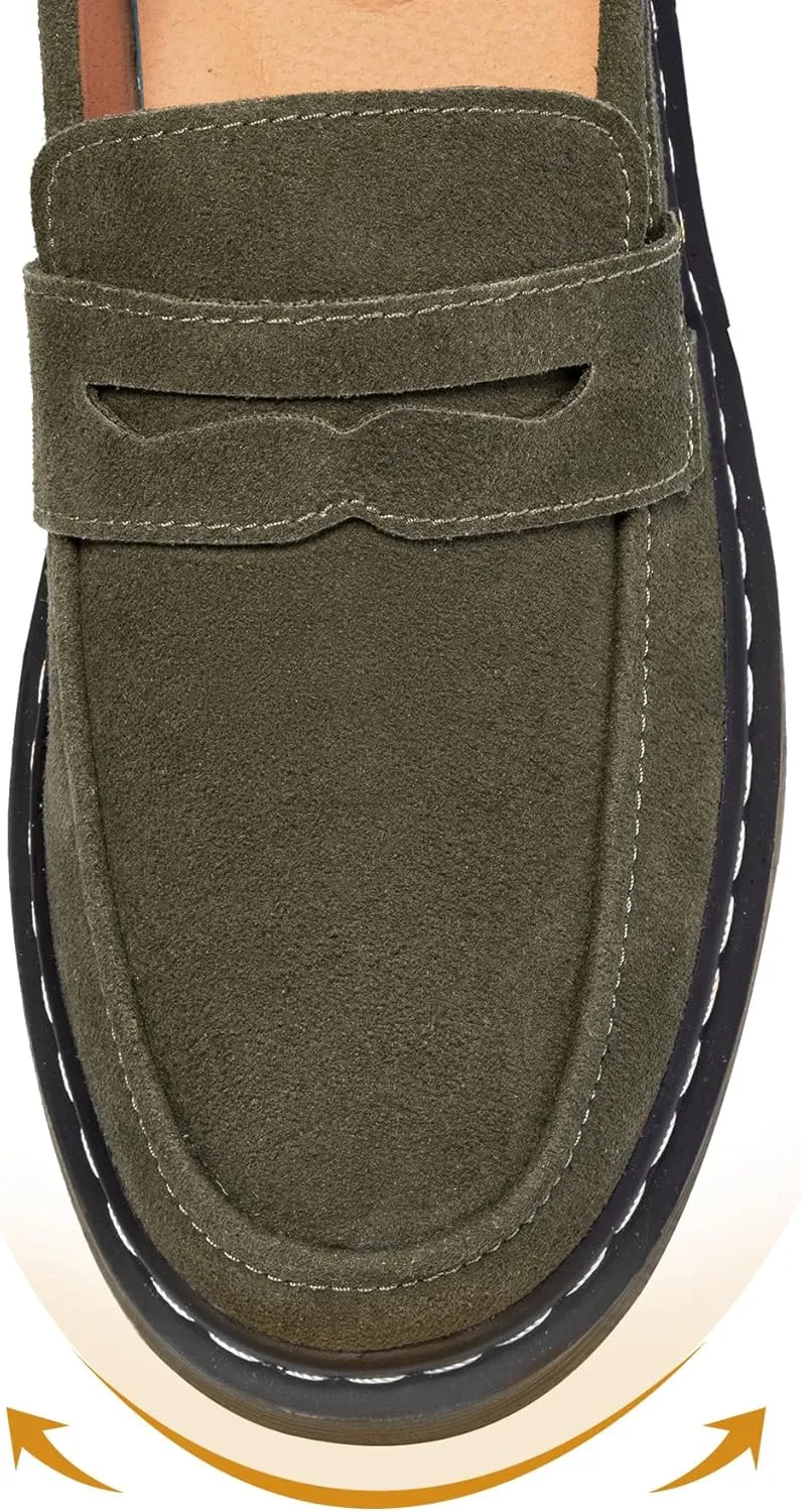 Women's Suede Penny Loafer Comfort Driving Moccasins Casual Slip-Ons Loafer Flats Fashion Women Business Work Shoes