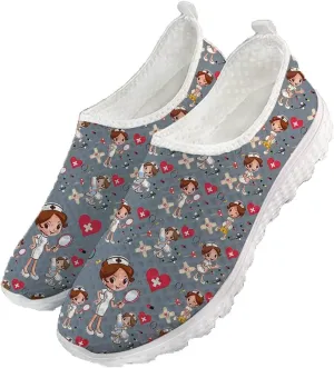 Womens Walking Tennis Medical Nurse Shoes Slip On Loafers Lightweight Casual Sneakers for Gym Travel Work