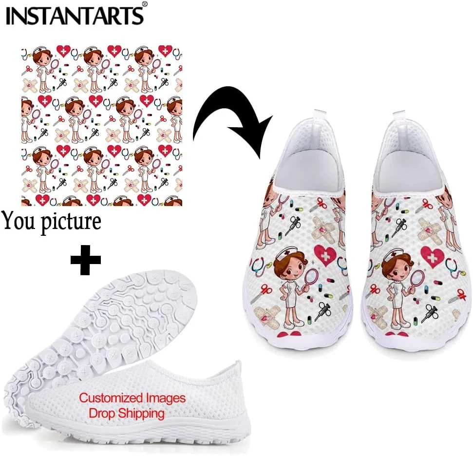 Womens Walking Tennis Medical Nurse Shoes Slip On Loafers Lightweight Casual Sneakers for Gym Travel Work