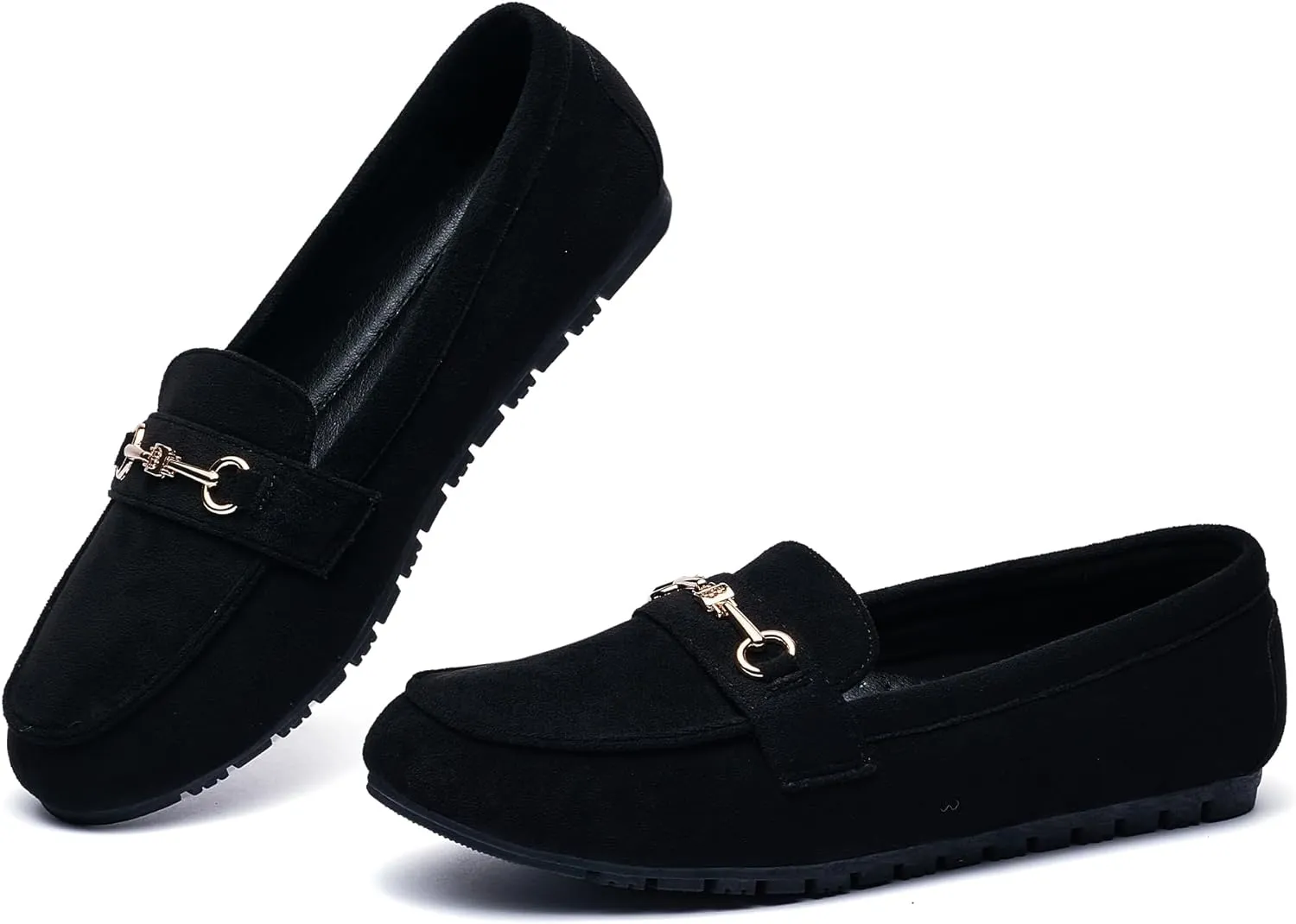 Women's Wide Loafers Casual Slip on Flat Shoes Women's Comfort Penny Loafers with Arch Support Women Dressy Moccasins