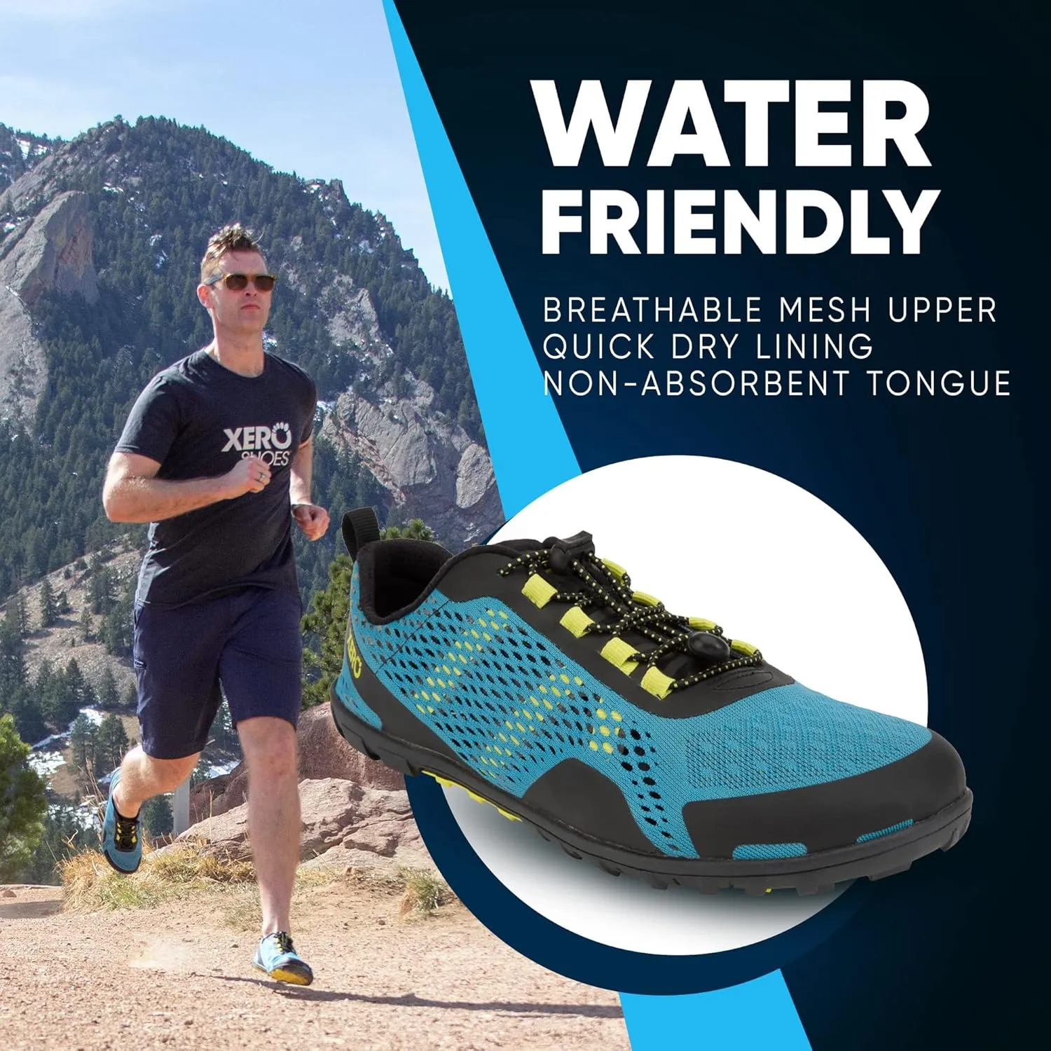 Xero Shoes Barefoot Water Shoes for Men | Aqua X Sport Men's Water Shoes | Wide Toe Box, Zero Drop Heel, Minimalist for Beach, Hiking, Running
