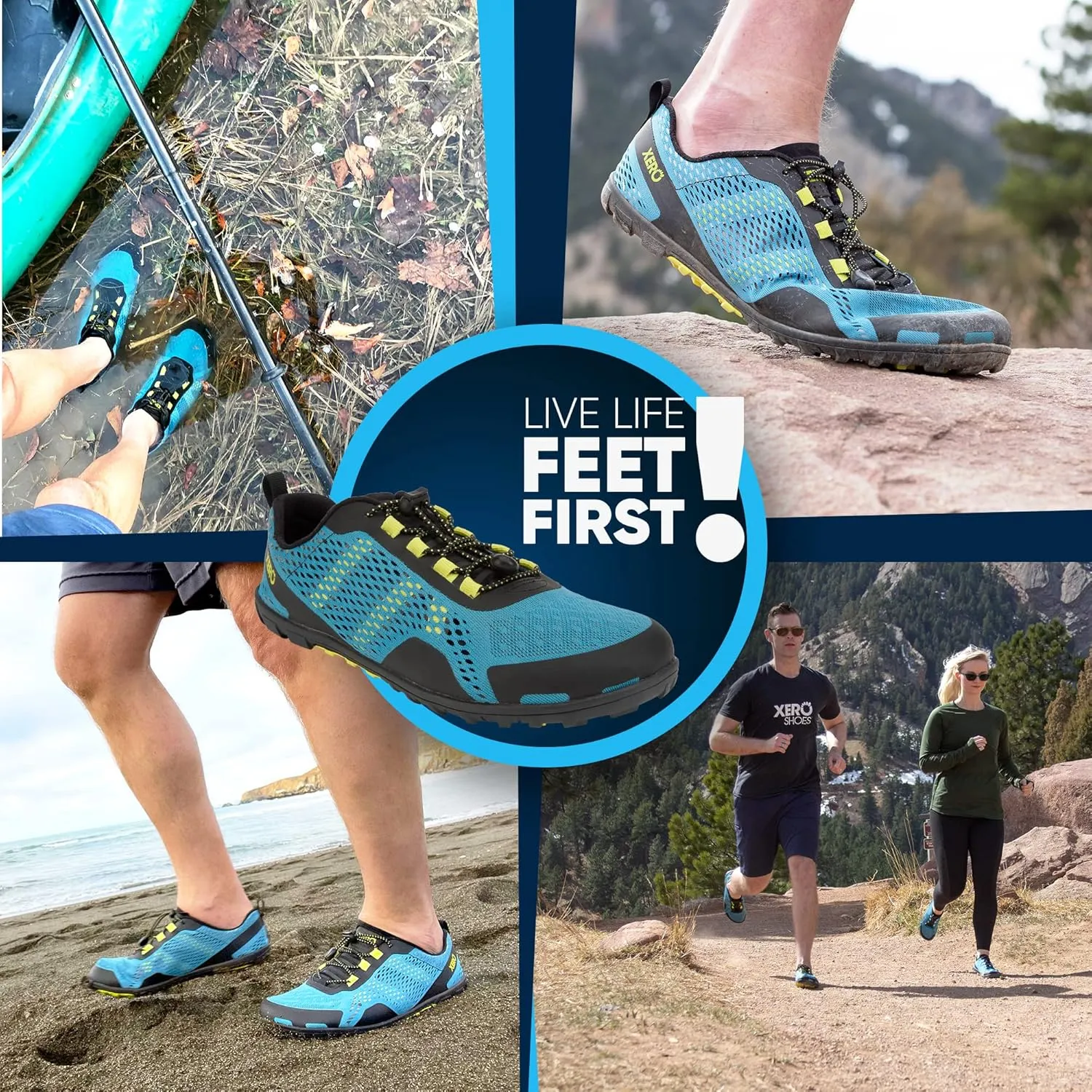 Xero Shoes Barefoot Water Shoes for Men | Aqua X Sport Men's Water Shoes | Wide Toe Box, Zero Drop Heel, Minimalist for Beach, Hiking, Running